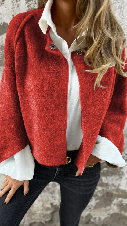 JULIE | MANTEAU EN LAINE AVEC COL ROND ET MANCHES LONGUES