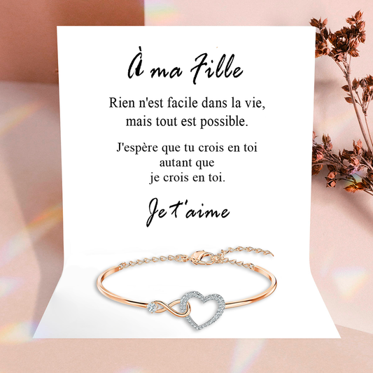 À ma Fille - Bracelet infini en or rose